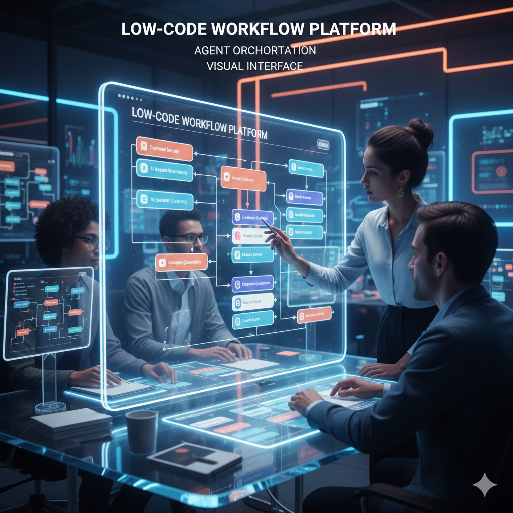 Workflow automation visualization with connected nodes